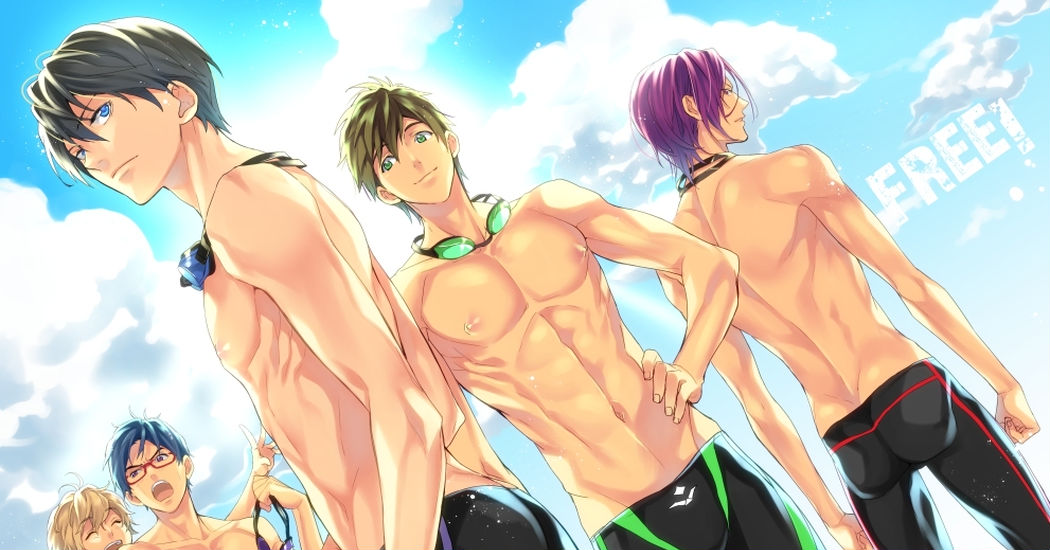 The glistening skin of handsome men♡ Illustrations of Men in Swimsuits