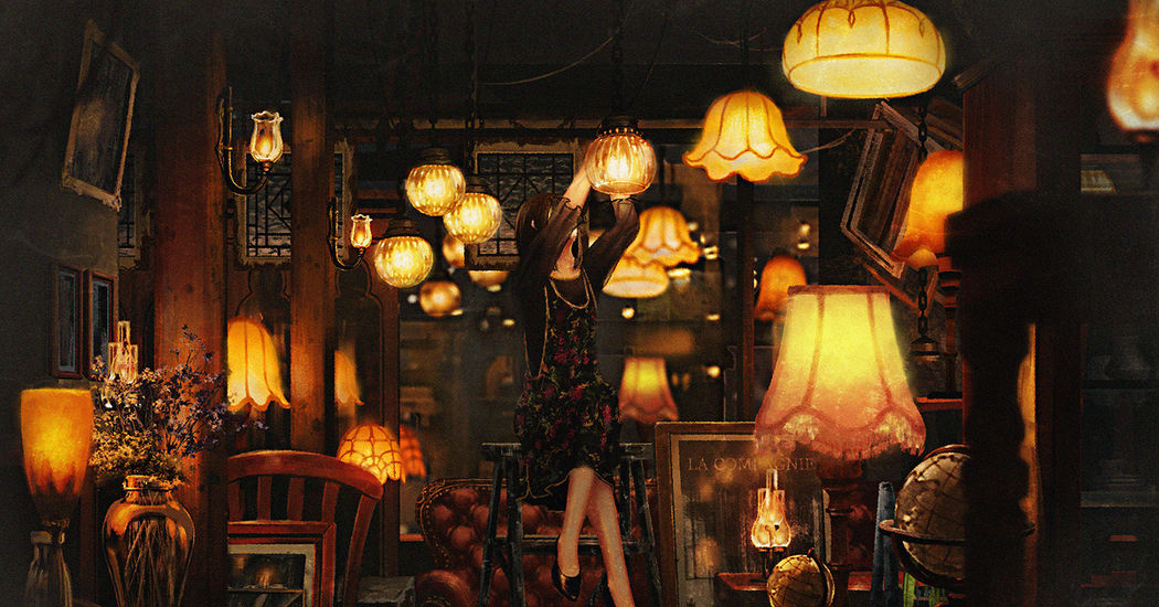 Illuminating you in warmth. Drawings of Girls and Lamps