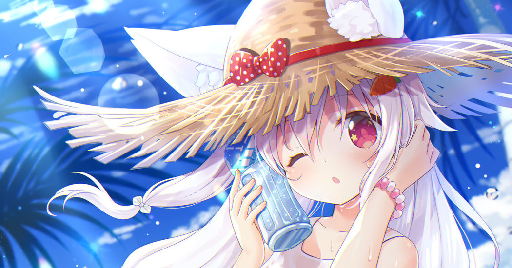 Here you go~♡ Illustrations of Drink Bottles and Girls