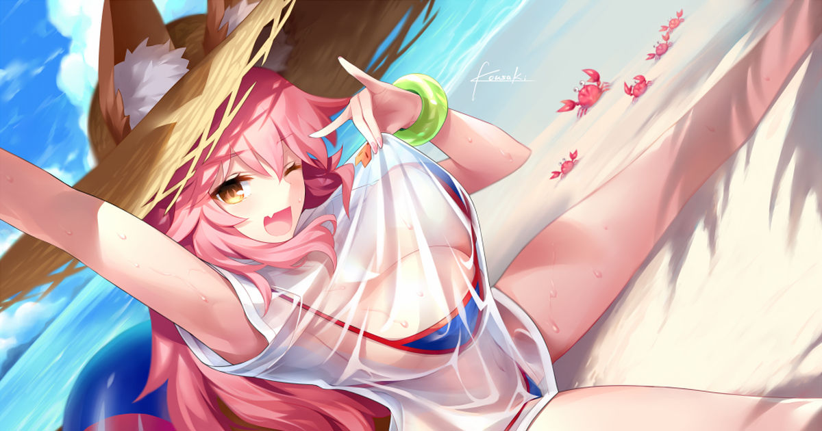 Your lustrous skin and the glittering water. "Transparent wet clothes" Drawings