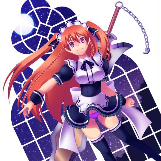 イラスト/めがちゅ！&メイドさんと大きな剣(パンチラ) - メイドさんと