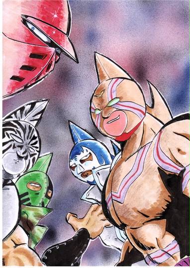 直筆原画】キン肉マン 運命の5王子 こうじょう雅之 水墨画