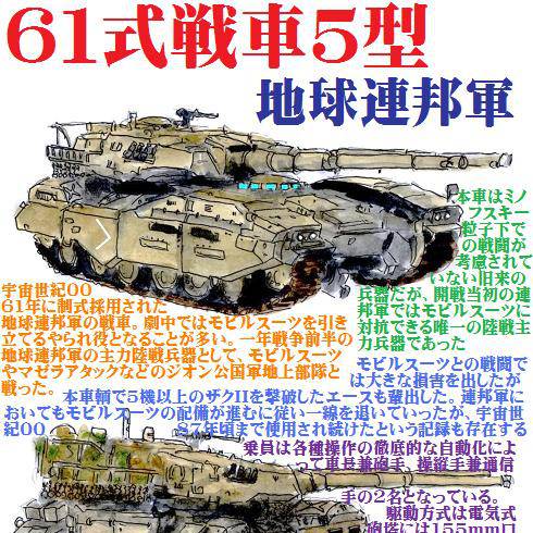 61式戦車(ガンダム) (ろくいちしきせんしゃ)とは【ピクシブ百科事典】