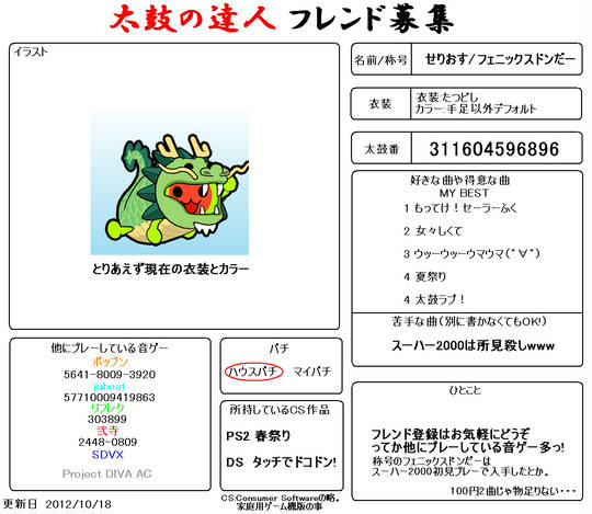 太鼓の達人フレンド募集 たいこのたつじんふれんどぼしゅう とは ピクシブ百科事典