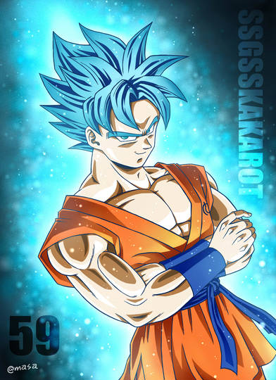 ドラゴンボール 超サイヤ人ブルー ファンアートイラスト 超サイヤ人ブルーの悟空とベジータのイラスト