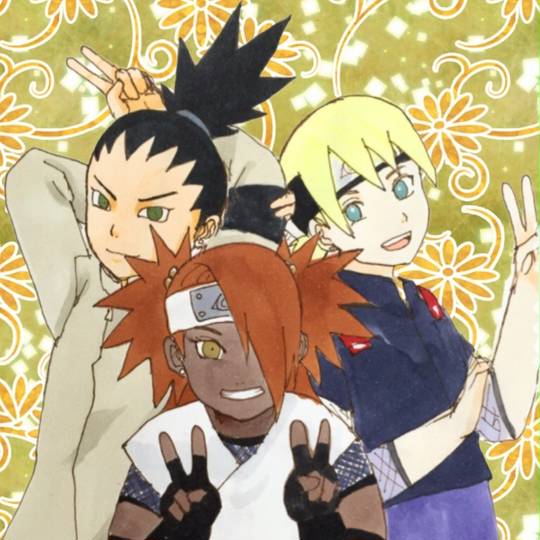 NARUTO ナルト ボルト シカダイ いのじん チョウチョウ ビジュアル色紙