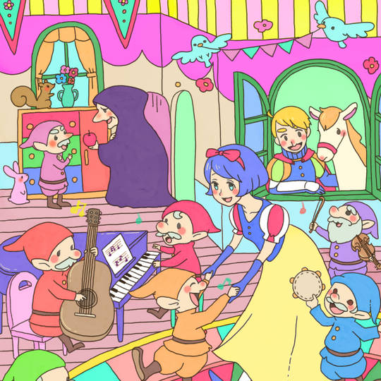 イラスト ディズニー 7人の小人 7人のこびと 白雪姫 公式