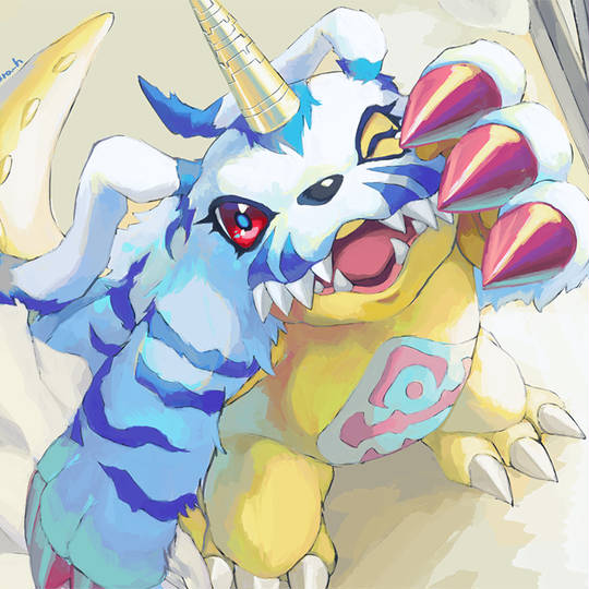 ガブモン トレーナー】デジモン スタンプ缶バッジ 無印 Limited Base