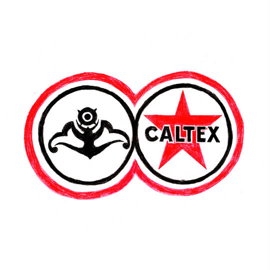 ＣＡＬＴＥＸ　看板　日石看板　カルテックス　ENEOS　丸2 CALTEX 看板 日石看板 カルテックス ENEOS 丸2