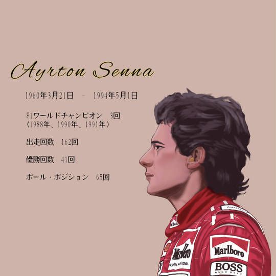 アイルトン・セナが色鉛筆で描いた作品