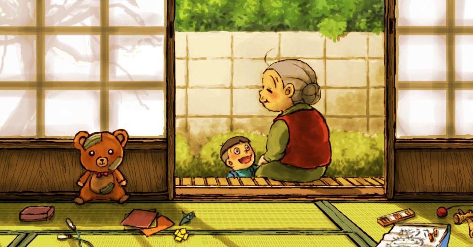 Beyond the years. Illustrations of Elderly People with Children