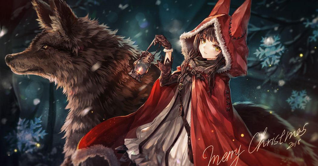 A bond between species. Illustrations of Girls and Wolves