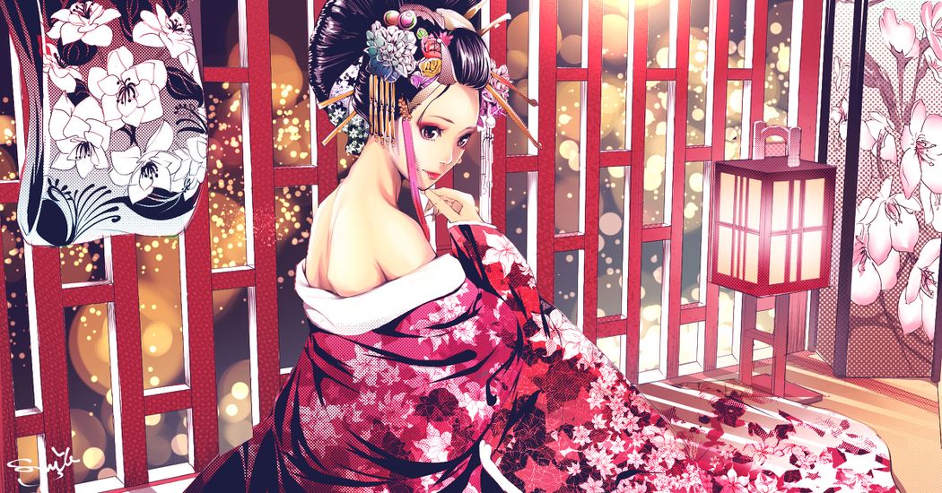 The flower of the red-light district. Illustrations of Oiran