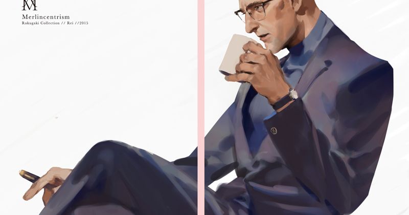 Blinded by the beauty of his masculinity. Illustrations of Handsome Older Men