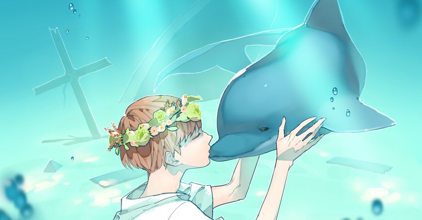 Drawings of Humans and Dolphins - Swimming with elegance!