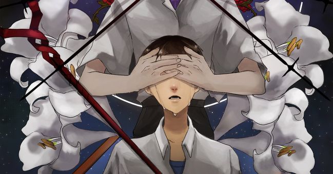 In the darkness. Illustrations of Characters with Covered Eyes
