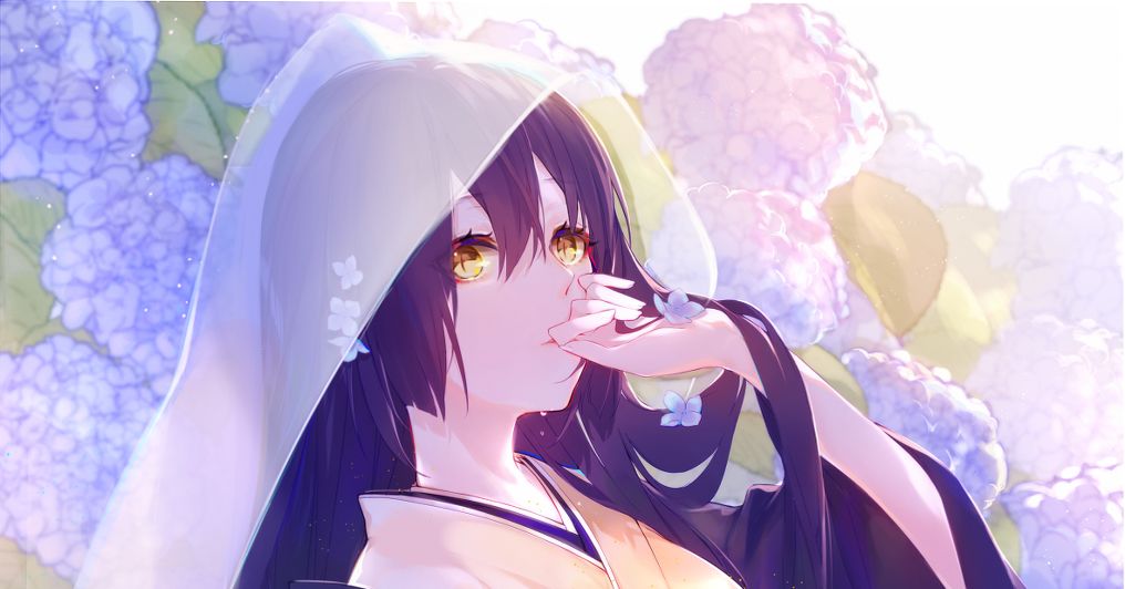 You're even more beautiful amidst the raindrops. Illustrations of Hydrangea