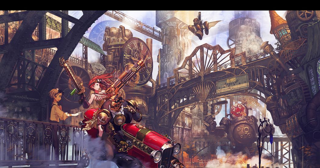 Mechanical romance! Steampunk Illustrations