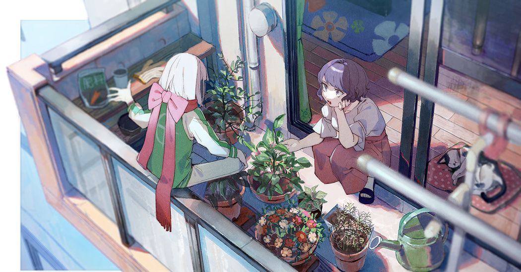 Illustrations of Balconies - Blown by the Wind.
