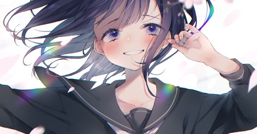 Drawings of Girls in Black Sailor Uniforms - Startled by Her Mature Look.